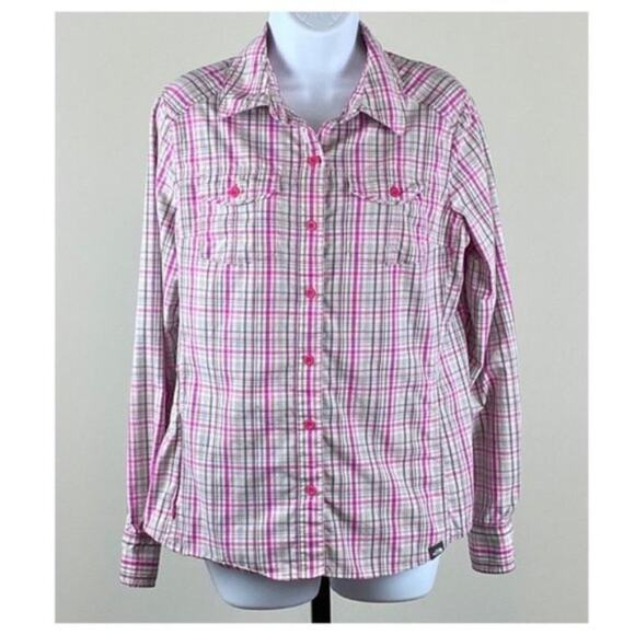 The North Face Plaid Vapor Wick Button Down Top M - Picture 1 of 5